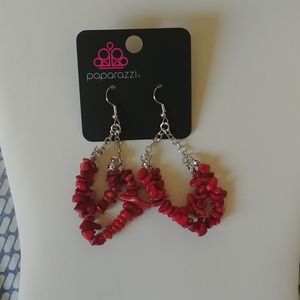 Paparazzi rainbow rock gardens red earrings